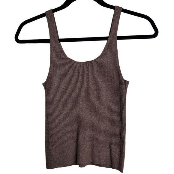 a new day ribbed soft v neck tank top purple brown size Small - Picture 2 of 2